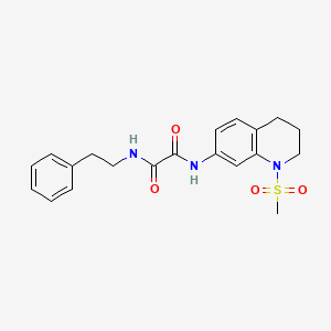 molecular formula C20H23N3O4S B2411381 N1-(1-(methylsulfonyl)-1,2,3,4-tetrahydroquinolin-7-yl)-N2-phenethyloxalamide CAS No. 941940-33-6