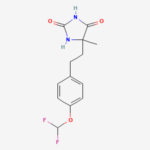 molecular formula C13H14F2N2O3 B2411386 5-{2-[4-(Difluoromethoxy)phenyl]ethyl}-5-methylimidazolidine-2,4-dione CAS No. 956684-89-2