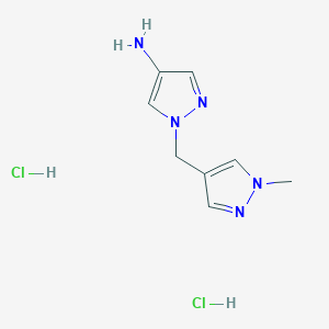 molecular formula C8H13Cl2N5 B2411402 1-[(1-methyl-1H-pyrazol-4-yl)methyl]-1H-pyrazol-4-amine dihydrochloride CAS No. 1197237-31-2