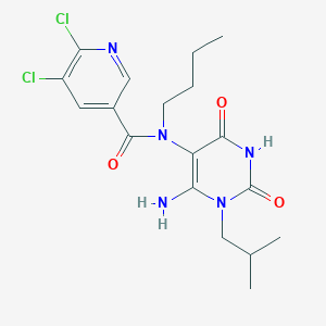 N-[6-amino-1-(2-methylpropyl)-2,4-dioxo-1,2,3,4-tetrahydropyrimidin-5-yl]-N-butyl-5,6-dichloropyridine-3-carboxamide