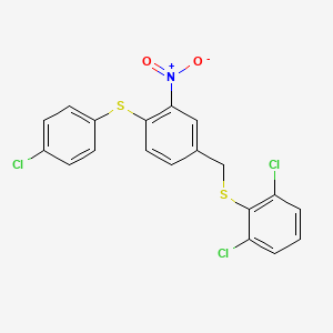 1,3-Dichloro-2-({4-[(4-chlorophenyl)sulfanyl]-3-nitrobenzyl}sulfanyl)benzene