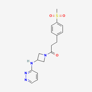3-(4-(Methylsulfonyl)phenyl)-1-(3-(pyridazin-3-ylamino)azetidin-1-yl)propan-1-one