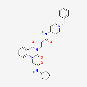 N-(1-benzylpiperidin-4-yl)-3-(1-(2-(cyclopentylamino)-2-oxoethyl)-2,4-dioxo-1,2-dihydroquinazolin-3(4H)-yl)propanamide