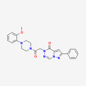 molecular formula C24H24N6O3 B2411415 5-{2-[4-(2-甲氧基苯基)哌嗪-1-基]-2-氧代乙基}-2-苯基吡唑并[1,5-d][1,2,4]三嗪-4(5H)-酮 CAS No. 1021078-84-1