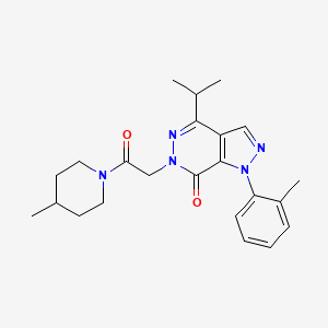molecular formula C23H29N5O2 B2411432 4-isopropyl-6-(2-(4-methylpiperidin-1-yl)-2-oxoethyl)-1-(o-tolyl)-1H-pyrazolo[3,4-d]pyridazin-7(6H)-one CAS No. 955848-23-4
