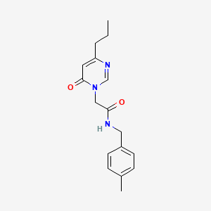 molecular formula C17H21N3O2 B2411442 N-(4-methylbenzyl)-2-(6-oxo-4-propylpyrimidin-1(6H)-yl)acetamide CAS No. 1211260-79-5