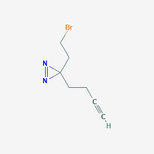 molecular formula C7H9BrN2 B2411447 3-(2-Bromoethyl)-3-but-3-ynyldiazirine CAS No. 2432830-88-9