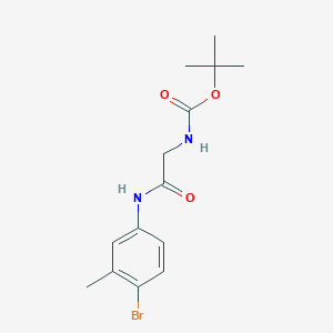 molecular formula C14H19BrN2O3 B2411458 tert-butyl N-{[(4-bromo-3-methylphenyl)carbamoyl]methyl}carbamate CAS No. 1390326-98-3