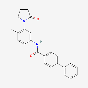 molecular formula C24H22N2O2 B2411459 N-[4-甲基-3-(2-氧代吡咯烷-1-基)苯基]-4-苯基苯甲酰胺 CAS No. 941957-31-9