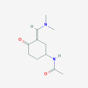 molecular formula C11H18N2O2 B2411460 N-{3-[(二甲氨基)亚甲基]-4-氧代环己基}乙酰胺 CAS No. 73983-59-2
