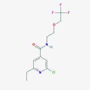 molecular formula C12H14ClF3N2O2 B2411465 2-Chloro-6-ethyl-N-[2-(2,2,2-trifluoroethoxy)ethyl]pyridine-4-carboxamide CAS No. 1912048-08-8