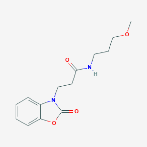 molecular formula C14H18N2O4 B241147 N-(3-methoxypropyl)-3-(2-oxo-1,3-benzoxazol-3(2H)-yl)propanamide 