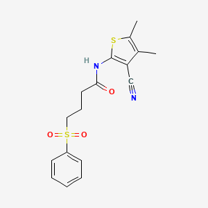 N-(3-cyano-4,5-dimethylthiophen-2-yl)-4-(phenylsulfonyl)butanamide