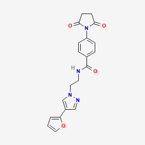 4-(2,5-dioxopyrrolidin-1-yl)-N-(2-(4-(furan-2-yl)-1H-pyrazol-1-yl)ethyl)benzamide