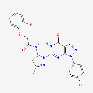 N-(1-(1-(4-chlorophenyl)-4-oxo-4,5-dihydro-1H-pyrazolo[3,4-d]pyrimidin-6-yl)-3-methyl-1H-pyrazol-5-yl)-2-(2-fluorophenoxy)acetamide