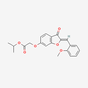 molecular formula C21H20O6 B2411485 (Z)-isopropyl 2-((2-(2-methoxybenzylidene)-3-oxo-2,3-dihydrobenzofuran-6-yl)oxy)acetate CAS No. 858763-03-8