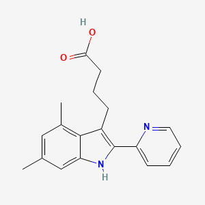 molecular formula C19H20N2O2 B2411488 4-(4,6-二甲基-2-吡啶-2-基-1H-吲哚-3-基)丁酸 CAS No. 890592-02-6