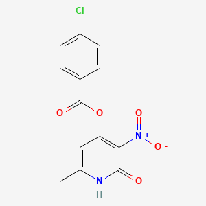 molecular formula C13H9ClN2O5 B2411502 (6-methyl-3-nitro-2-oxo-1H-pyridin-4-yl) 4-chlorobenzoate CAS No. 868679-75-8