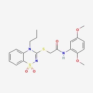 N-(2,5-dimethoxyphenyl)-2-((1,1-dioxido-4-propyl-4H-benzo[e][1,2,4]thiadiazin-3-yl)thio)acetamide
