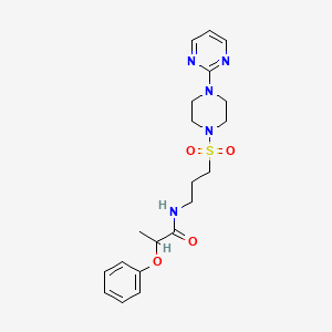 molecular formula C20H27N5O4S B2411516 2-phenoxy-N-(3-((4-(pyrimidin-2-yl)piperazin-1-yl)sulfonyl)propyl)propanamide CAS No. 1021248-65-6