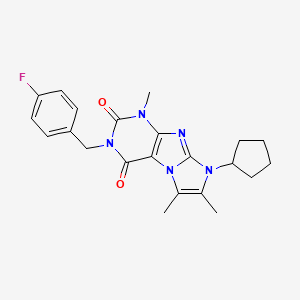 6-Cyclopentyl-2-[(4-fluorophenyl)methyl]-4,7,8-trimethylpurino[7,8-a]imidazole-1,3-dione