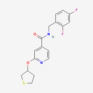 molecular formula C17H16F2N2O2S B2411523 N-(2,4-difluorobenzyl)-2-((tetrahydrothiophen-3-yl)oxy)isonicotinamide CAS No. 2034498-10-5