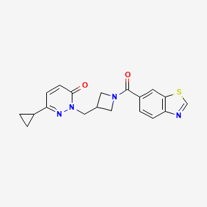 molecular formula C19H18N4O2S B2411528 2-{[1-(1,3-苯并噻唑-6-羰基)氮杂环丁-3-基]甲基}-6-环丙基-2,3-二氢哒嗪-3-酮 CAS No. 2197820-67-8