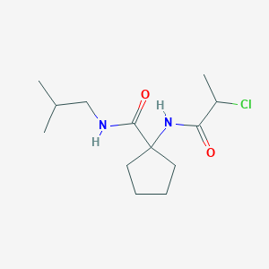 molecular formula C13H23ClN2O2 B2411539 1-(2-Chloropropanoylamino)-N-(2-methylpropyl)cyclopentane-1-carboxamide CAS No. 2411295-13-9