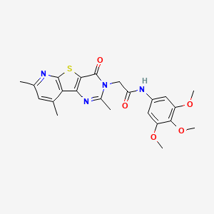 molecular formula C23H24N4O5S B2411547 4-[5-(3-Fluorophenyl)-1,2,4-oxadiazol-3-yl]-1-(4-isopropylbenzoyl)piperidine CAS No. 1242867-34-0