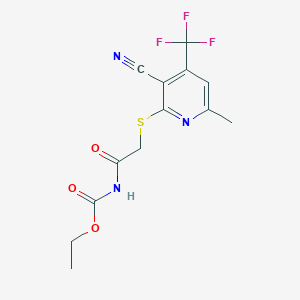 [2-(3-Cyano-6-methyl-4-trifluoromethyl-pyridin-2-ylsulfanyl)-acetyl]-carbamic acid ethyl ester