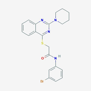 molecular formula C21H21BrN4OS B2411551 N-(3-溴苯基)-2-[(2-哌啶-1-基喹唑啉-4-基)硫代]乙酰胺 CAS No. 1115407-60-7