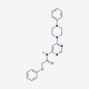 molecular formula C22H23N5O2 B2411560 2-苯氧基-N-(6-(4-苯基哌嗪-1-基)嘧啶-4-基)乙酰胺 CAS No. 1396858-21-1