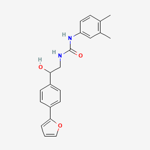 molecular formula C21H22N2O3 B2411562 3-(3,4-二甲基苯基)-1-{2-[4-(呋喃-2-基)苯基]-2-羟基乙基}脲 CAS No. 2097934-57-9