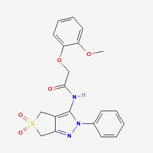 N-(5,5-dioxo-2-phenyl-4,6-dihydrothieno[3,4-c]pyrazol-3-yl)-2-(2-methoxyphenoxy)acetamide