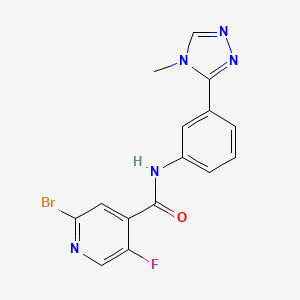 molecular formula C15H11BrFN5O B2411567 2-bromo-5-fluoro-N-[3-(4-methyl-4H-1,2,4-triazol-3-yl)phenyl]pyridine-4-carboxamide CAS No. 1445736-27-5