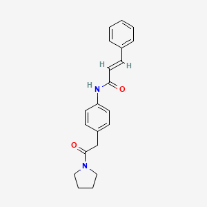 N-(4-(2-oxo-2-(pyrrolidin-1-yl)ethyl)phenyl)cinnamamide