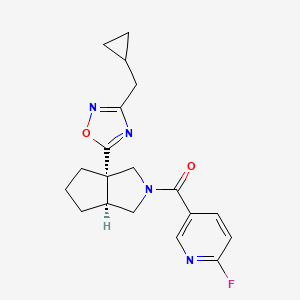 molecular formula C19H21FN4O2 B2411570 [(3As,6aS)-3a-[3-(cyclopropylmethyl)-1,2,4-oxadiazol-5-yl]-1,3,4,5,6,6a-hexahydrocyclopenta[c]pyrrol-2-yl]-(6-fluoropyridin-3-yl)methanone CAS No. 2223229-40-9
