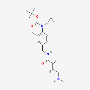 molecular formula C22H33N3O3 B2411577 Tert-butyl N-cyclopropyl-N-[4-[[[(E)-4-(dimethylamino)but-2-enoyl]amino]methyl]-2-methylphenyl]carbamate CAS No. 2411333-06-5