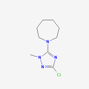 molecular formula C9H15ClN4 B2411581 1-(3-chloro-1-methyl-1H-1,2,4-triazol-5-yl)azepane CAS No. 1279219-06-5