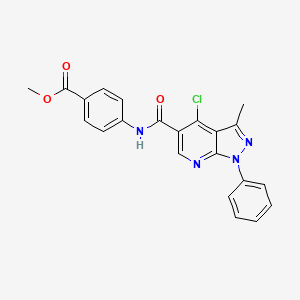 molecular formula C22H17ClN4O3 B2411582 methyl 4-(4-chloro-3-methyl-1-phenyl-1H-pyrazolo[3,4-b]pyridine-5-carboxamido)benzoate CAS No. 899985-47-8