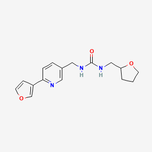 molecular formula C16H19N3O3 B2411589 1-((6-(Furan-3-yl)pyridin-3-yl)methyl)-3-((tetrahydrofuran-2-yl)methyl)urea CAS No. 2034465-73-9