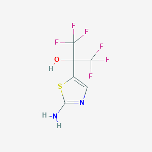 molecular formula C6H4F6N2OS B2411598 2-(2-Amino-1,3-thiazol-5-yl)-1,1,1,3,3,3-hexafluoropropan-2-ol CAS No. 306956-12-7