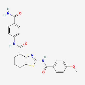 N-(4-carbamoylphenyl)-2-(4-methoxybenzamido)-4,5,6,7-tetrahydrobenzo[d]thiazole-4-carboxamide