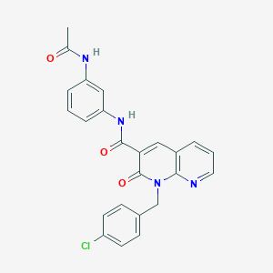 molecular formula C24H19ClN4O3 B2411602 N-(3-acetamidophenyl)-1-(4-chlorobenzyl)-2-oxo-1,2-dihydro-1,8-naphthyridine-3-carboxamide CAS No. 1005302-02-2