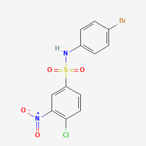 molecular formula C12H8BrClN2O4S B2411607 N-(4-溴苯基)-4-氯-3-硝基苯磺酰胺 CAS No. 379254-73-6