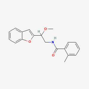 molecular formula C19H19NO3 B2411609 N-(2-(benzofuran-2-yl)-2-methoxyethyl)-2-methylbenzamide CAS No. 2034555-68-3