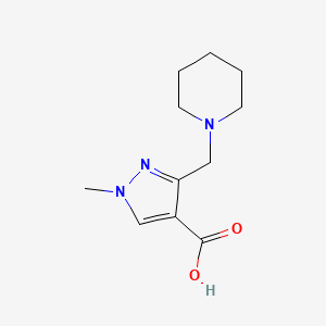 molecular formula C11H17N3O2 B2411610 1-Methyl-3-(piperidin-1-ylmethyl)pyrazole-4-carboxylic acid CAS No. 1975117-57-7