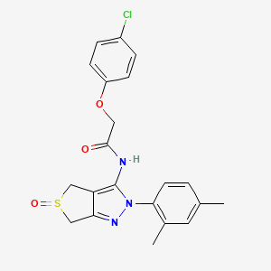 2-(4-chlorophenoxy)-N-[2-(2,4-dimethylphenyl)-5-oxo-4,6-dihydrothieno[3,4-c]pyrazol-3-yl]acetamide