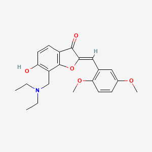 molecular formula C22H25NO5 B2411629 (Z)-7-((diethylamino)methyl)-2-(2,5-dimethoxybenzylidene)-6-hydroxybenzofuran-3(2H)-one CAS No. 869077-23-6