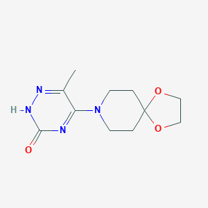 molecular formula C11H16N4O3 B241164 5-(1,4-dioxa-8-azaspiro[4.5]dec-8-yl)-6-methyl-1,2,4-triazin-3(2H)-one 